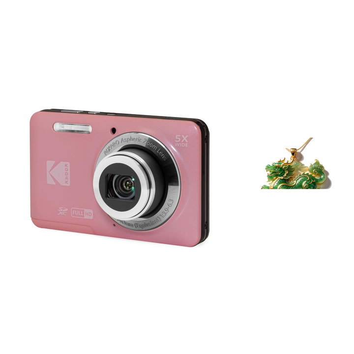 KODAK PIXPRO FZ55 Digital Camera, Pink, Camera Charm 333 Bundle - image 1