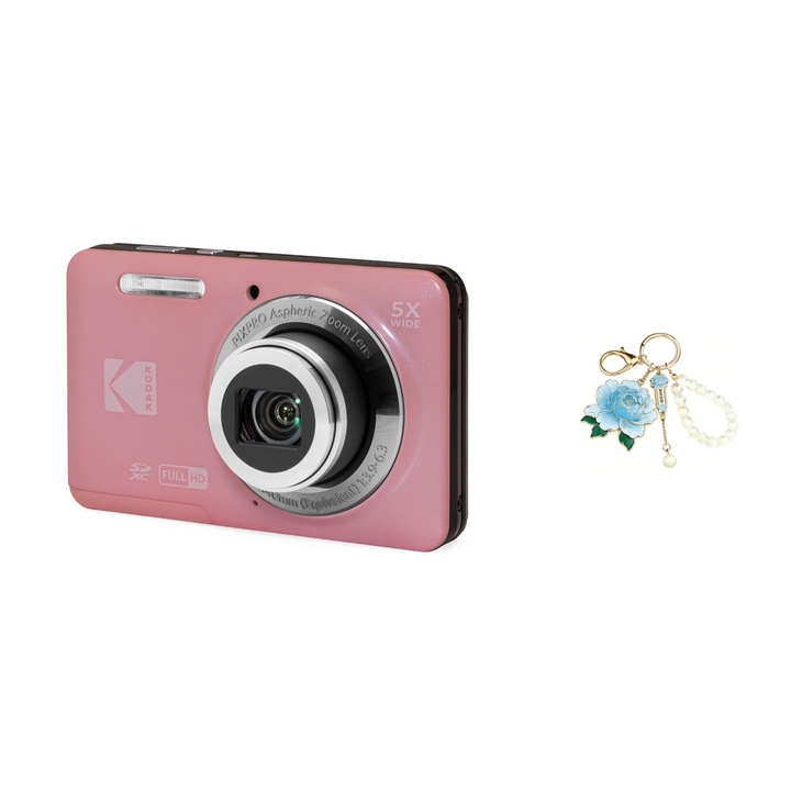 KODAK PIXPRO FZ55 Digital Camera, Pink, Camera Charm 326 Bundle - image 1