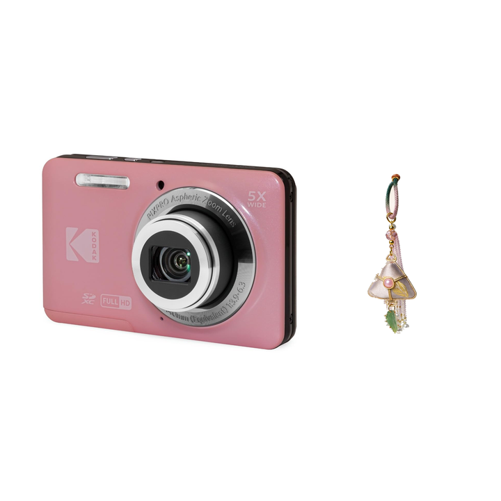 KODAK PIXPRO FZ55 Digital Camera, Pink, Camera Charm 338 Bundle - image 1