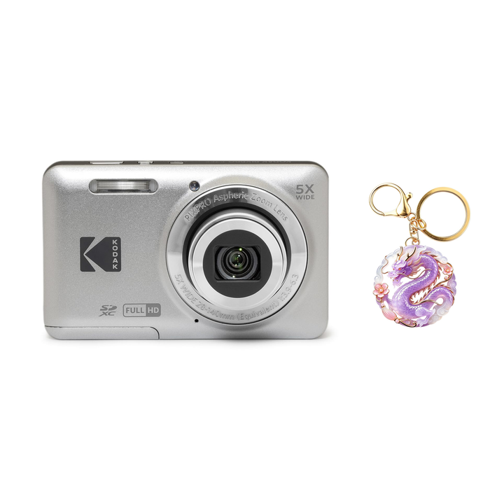 KODAK PIXPRO FZ55 Digital Camera, Silver, Camera Charm 322 Bundle - image 1