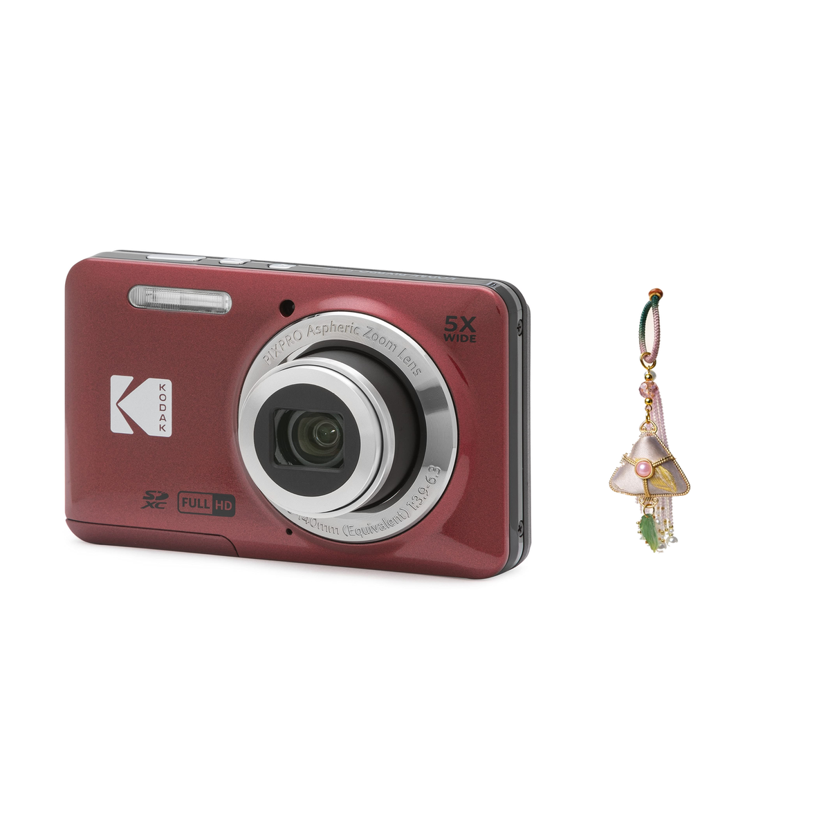 KODAK PIXPRO FZ55 Digital Camera, Red, Camera Charm 338 Bundle - image 1