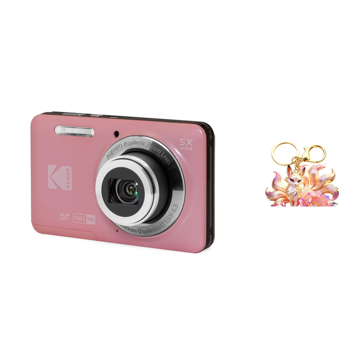 KODAK PIXPRO FZ55 Digital Camera, Pink, Camera Charm 318 Bundle - image 1