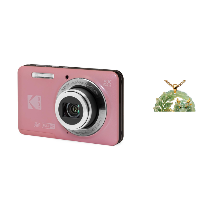 KODAK PIXPRO FZ55 Digital Camera, Pink, Camera Charm 323 Bundle - image 1