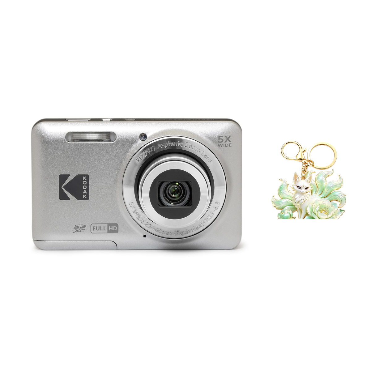 KODAK PIXPRO FZ55 Digital Camera, Silver, Camera Charm 312 Bundle - image 1