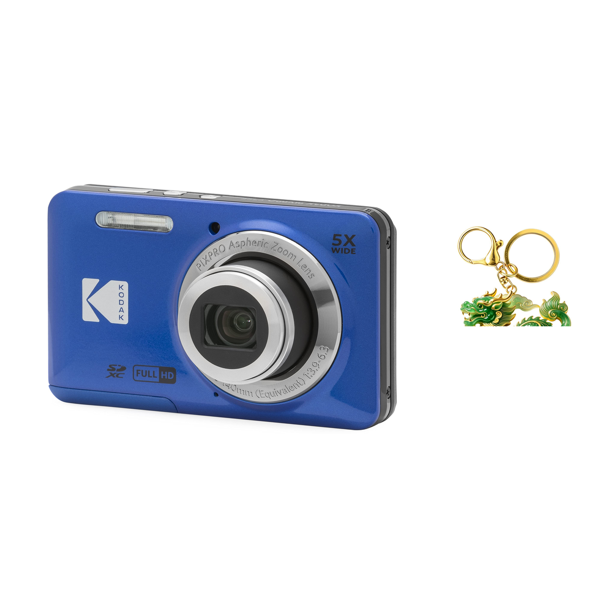 KODAK PIXPRO FZ55 Digital Camera, Blue, Camera Charm 325 Bundle - image 1