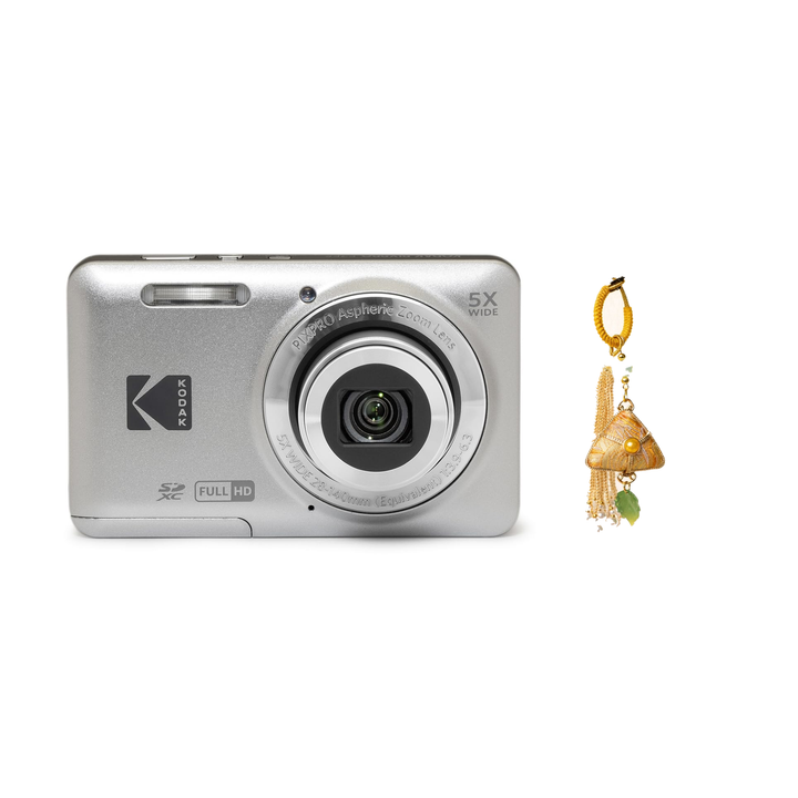 KODAK PIXPRO FZ55 Digital Camera, Silver, Camera Charm 339 Bundle - image 1