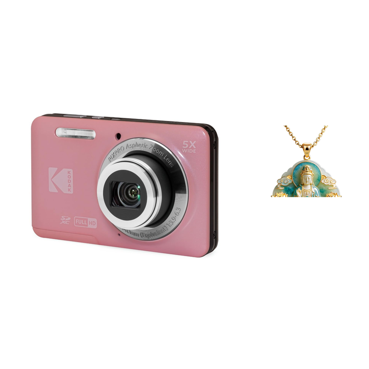 KODAK PIXPRO FZ55 Digital Camera, Pink, Camera Charm 321 Bundle - image 1