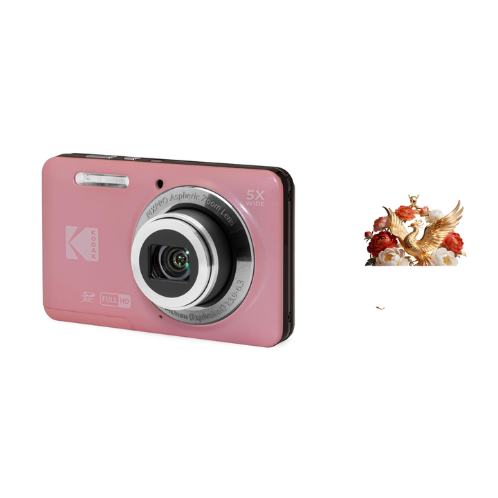 KODAK PIXPRO FZ55 Digital Camera, Pink, Camera Charm 329 Bundle - image 1