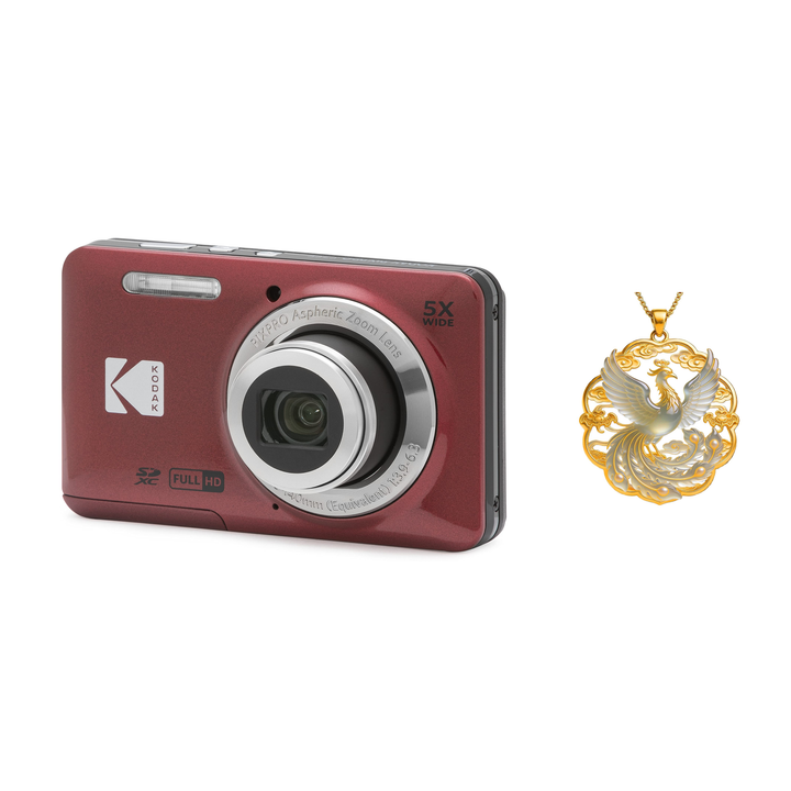 KODAK PIXPRO FZ55 Digital Camera, Red, Camera Charm 317 Bundle - image 1