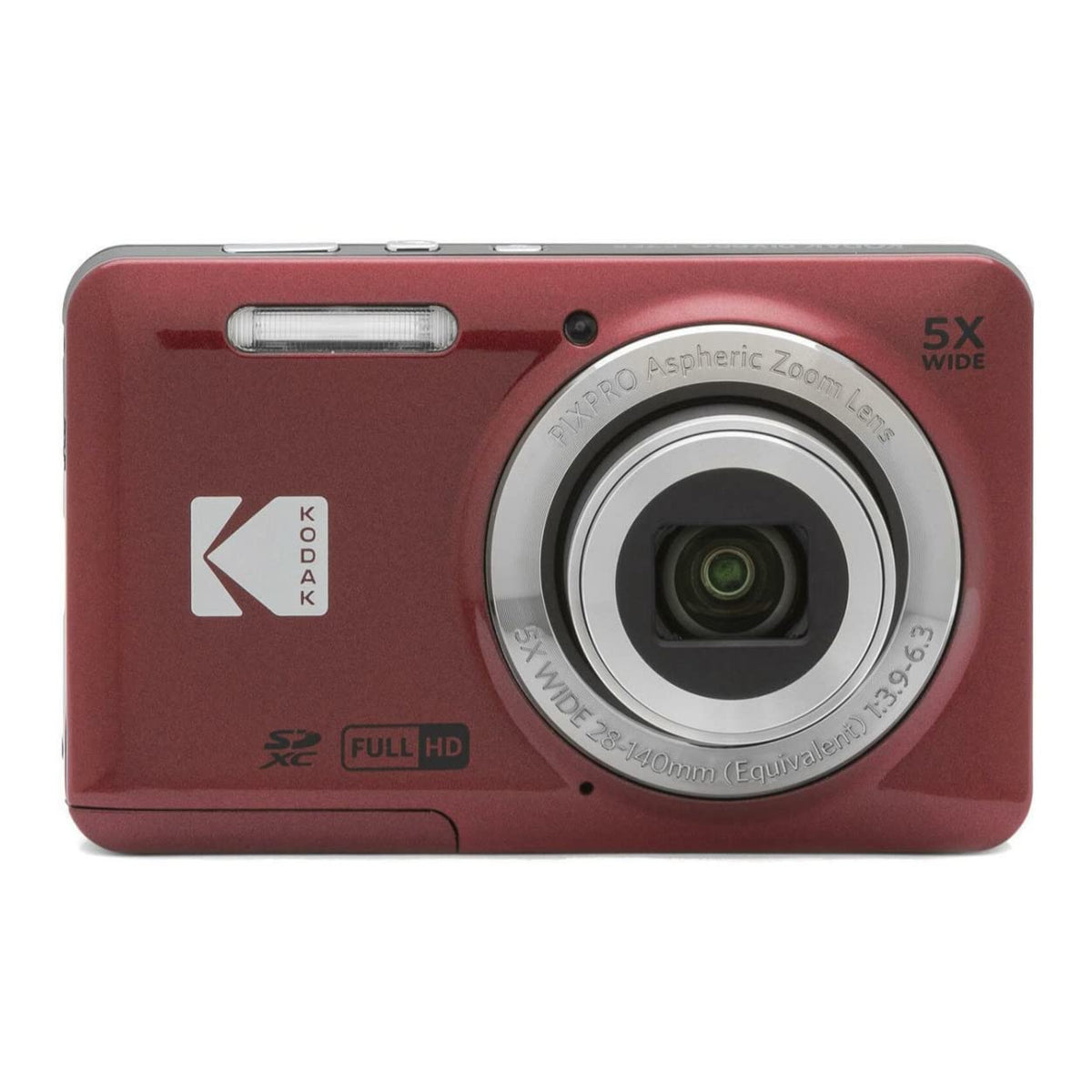 KODAK PIXPRO FZ55 Digital Camera, Red, 32GB SD Card, Cleaning Card Bundle — image 2
