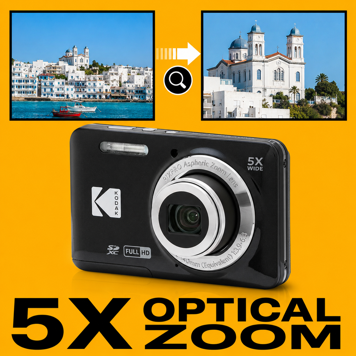 KODAK PIXPRO FZ55 Digital Camera, Black, Ivory Strap Carry Case Bundle - image 4
