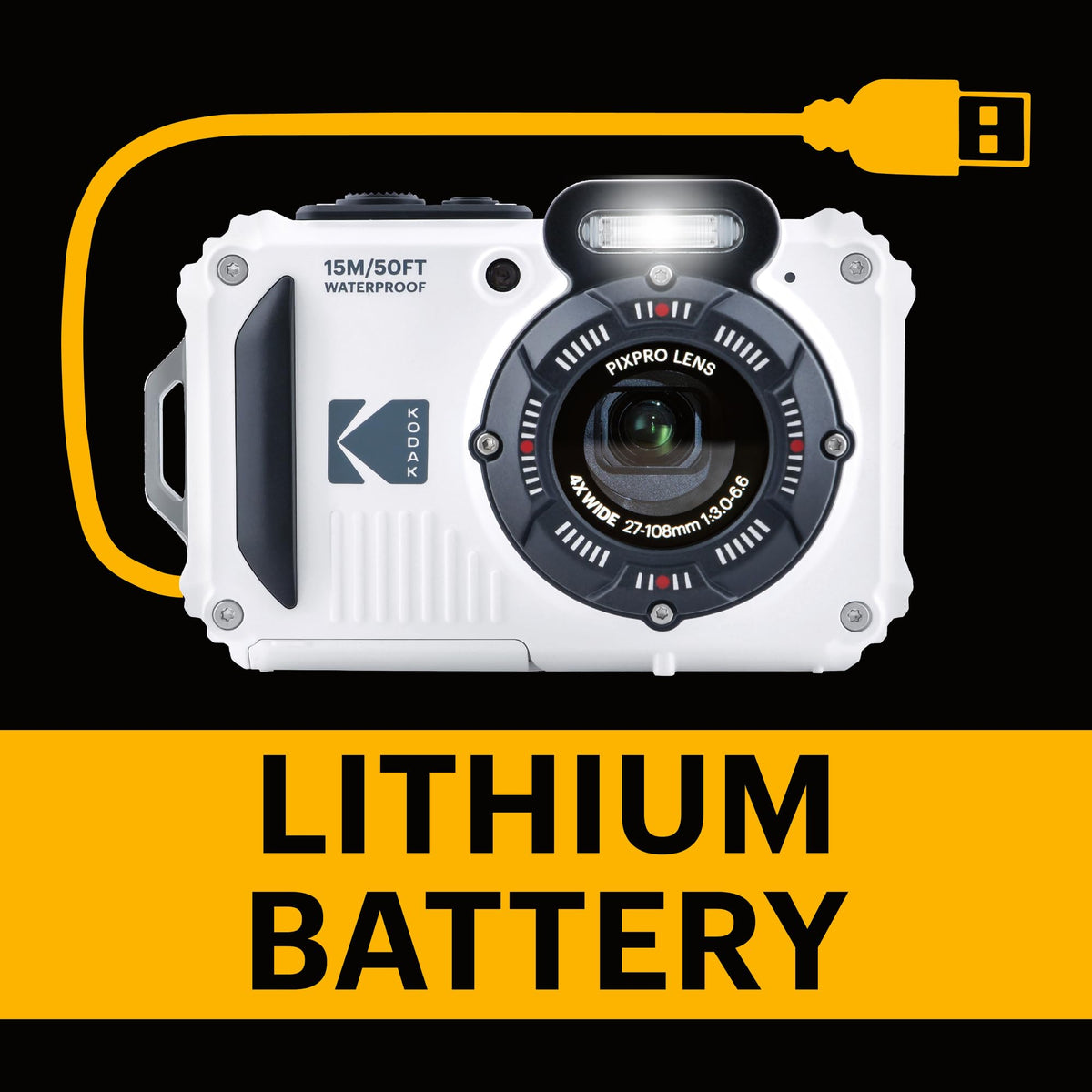 KODAK PIXPRO WPZ2 Waterproof Digital Camera, White - image 6