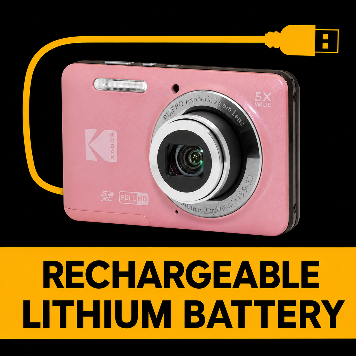 KODAK PIXPRO FZ55 Digital Camera, Pink, Gradient Pink Strap Carry Case, Silver Card Reader Bundle - image 6