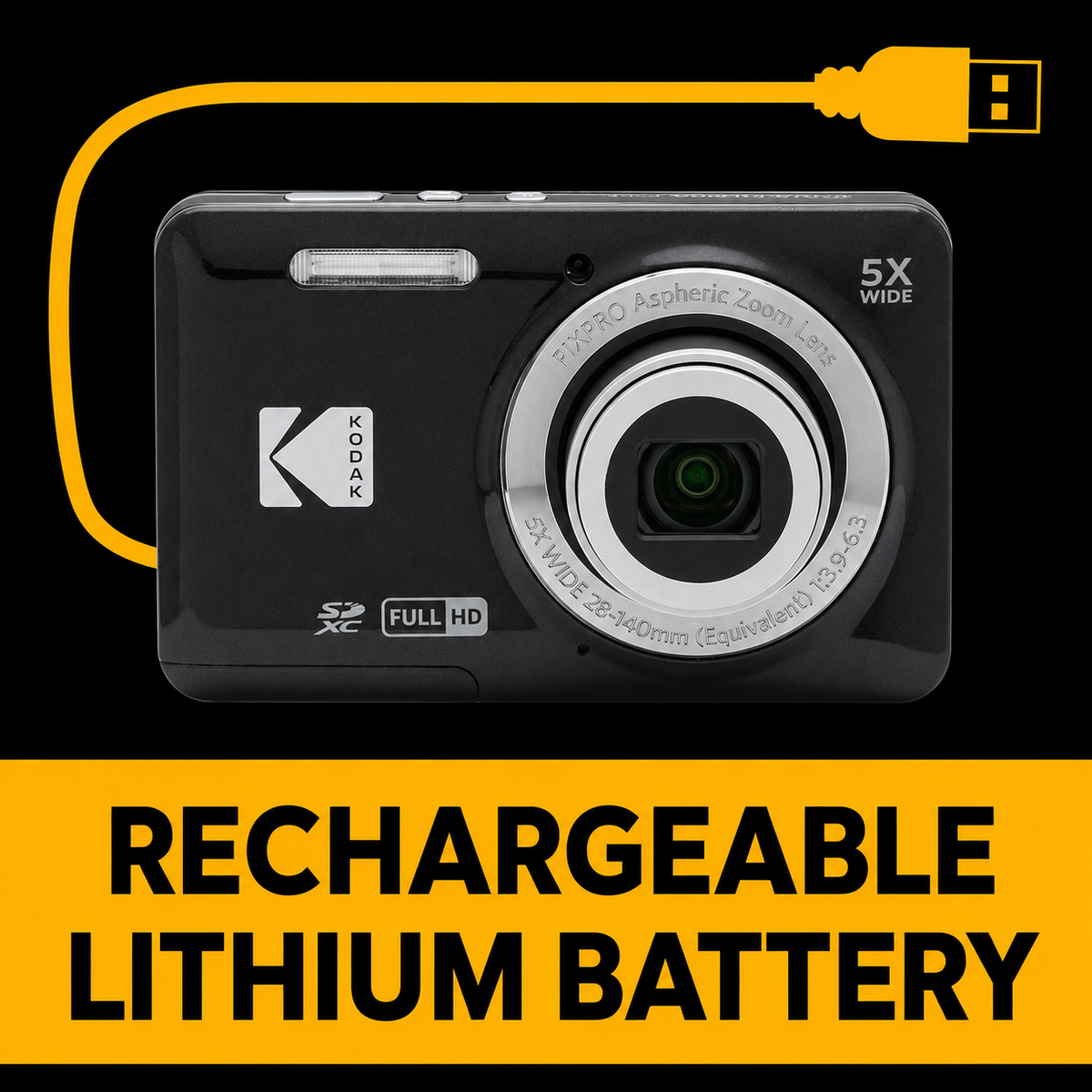 KODAK PIXPRO FZ55 Digital Camera, Black, Camera Charm 325 Bundle - image 6