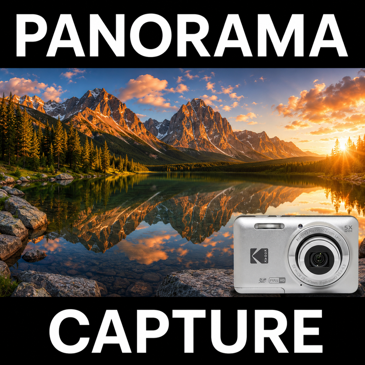 KODAK PIXPRO FZ55 Digital Camera, Silver, Gradient Pink Strap Carry Case, 32GB SD Card, Silver Card Reader Bundle - image 7