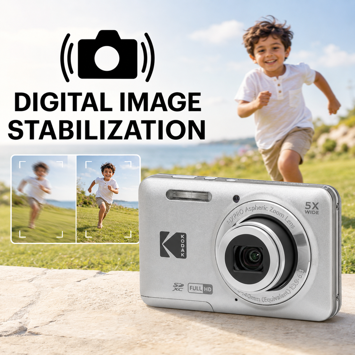 KODAK PIXPRO FZ55 Digital Camera, Silver, Lilac Strap Carry Case, 32GB SD Card Bundle - image 8