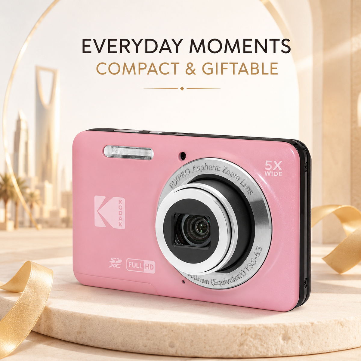 KODAK PIXPRO FZ55 Digital Camera, Pink, Ivory Strap Carry Case Bundle - image 9