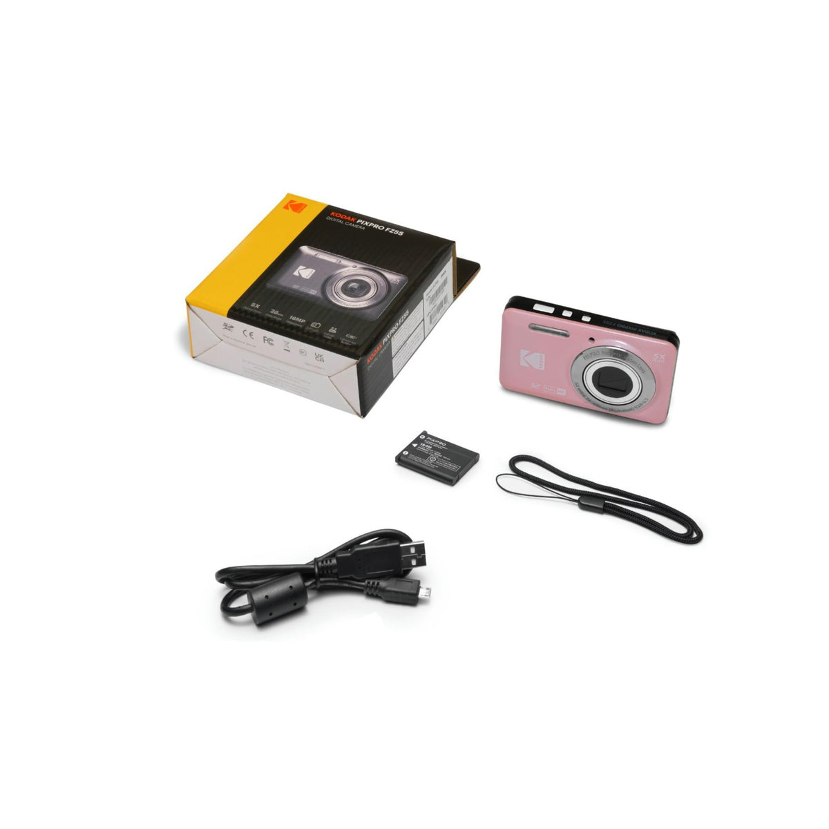 KODAK PIXPRO FZ55 Digital Camera, Red, Speckled White Carry Case, 32GB SD Card Bundle — image 9