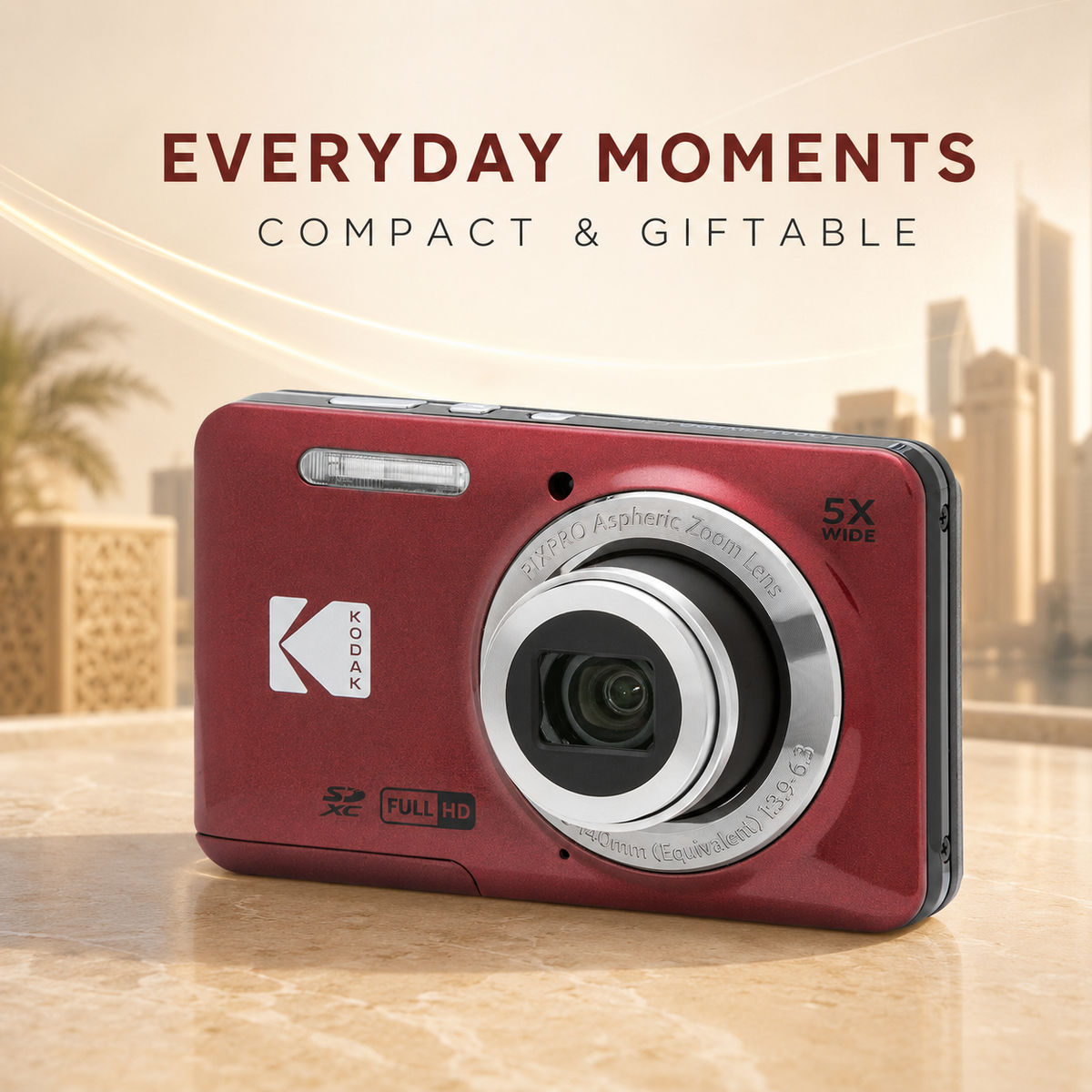 KODAK PIXPRO FZ55 Digital Camera, Red, Camera Charm 318 Bundle - image 9