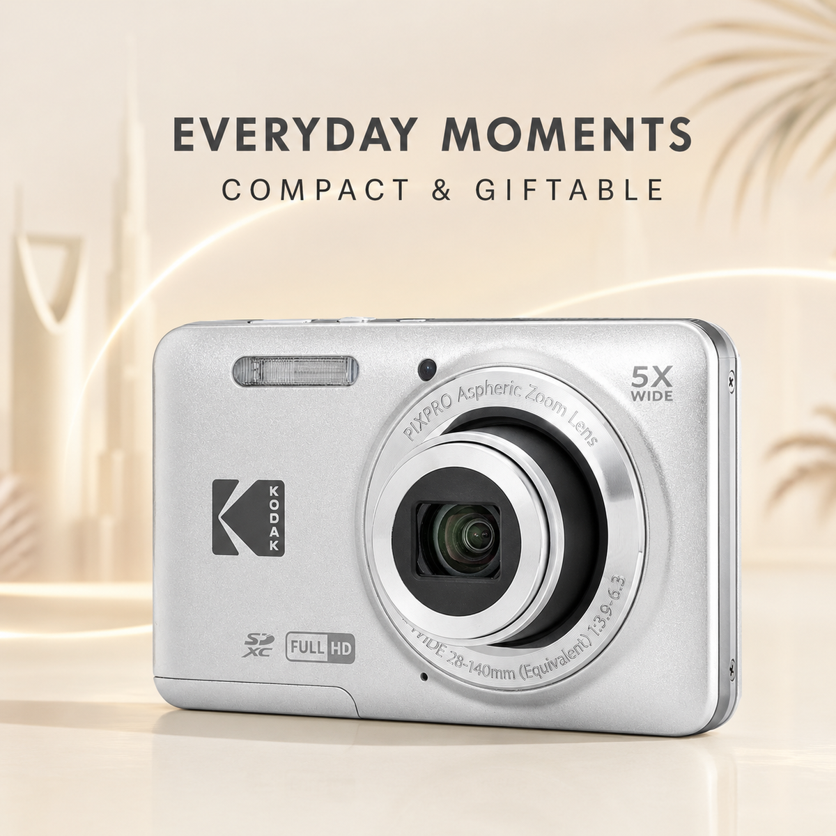 KODAK PIXPRO FZ55 Digital Camera, Silver, Gradient Pink Strap Carry Case, 64GB SD Card, Silver Card Reader Bundle - image 9