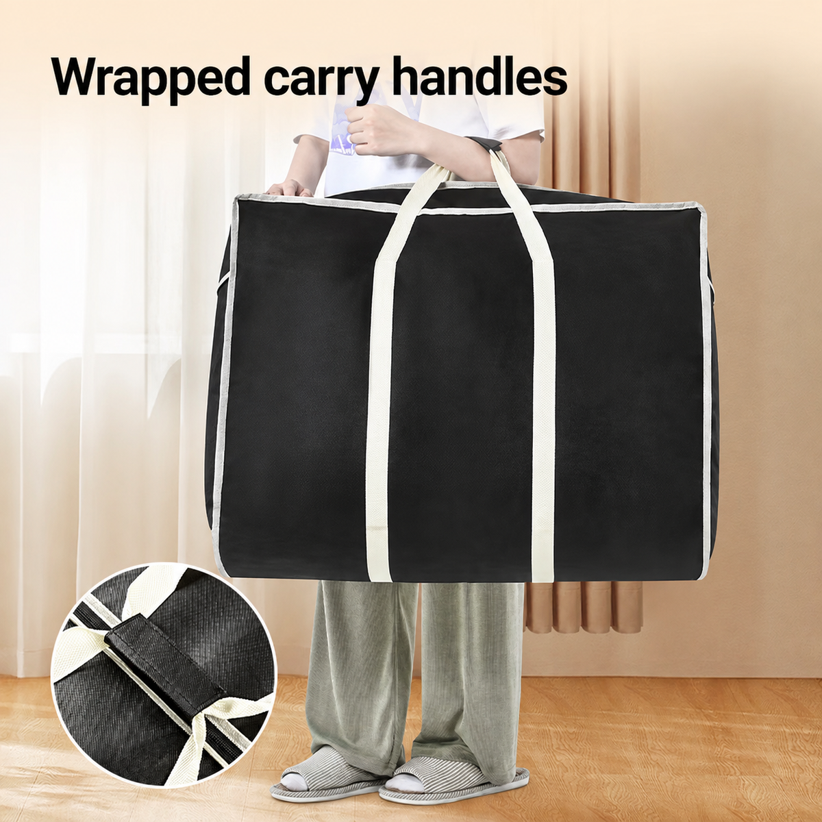 Jingzao 108 L moving bag with wrapped carry handles