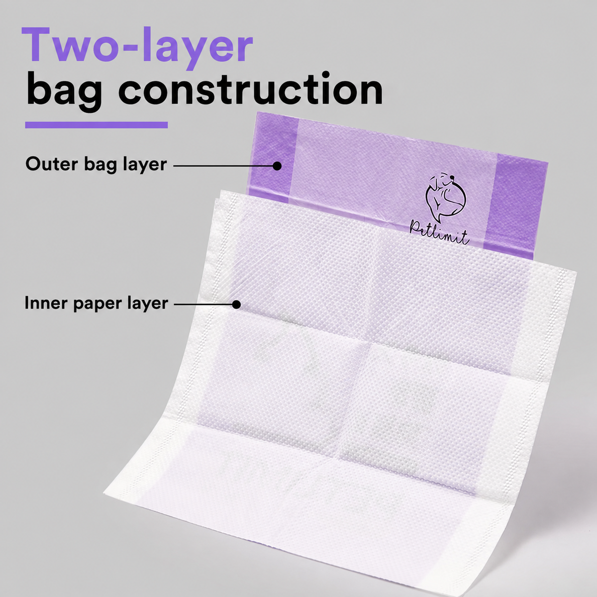 PETLIMIT pet waste bag two-layer construction detail
